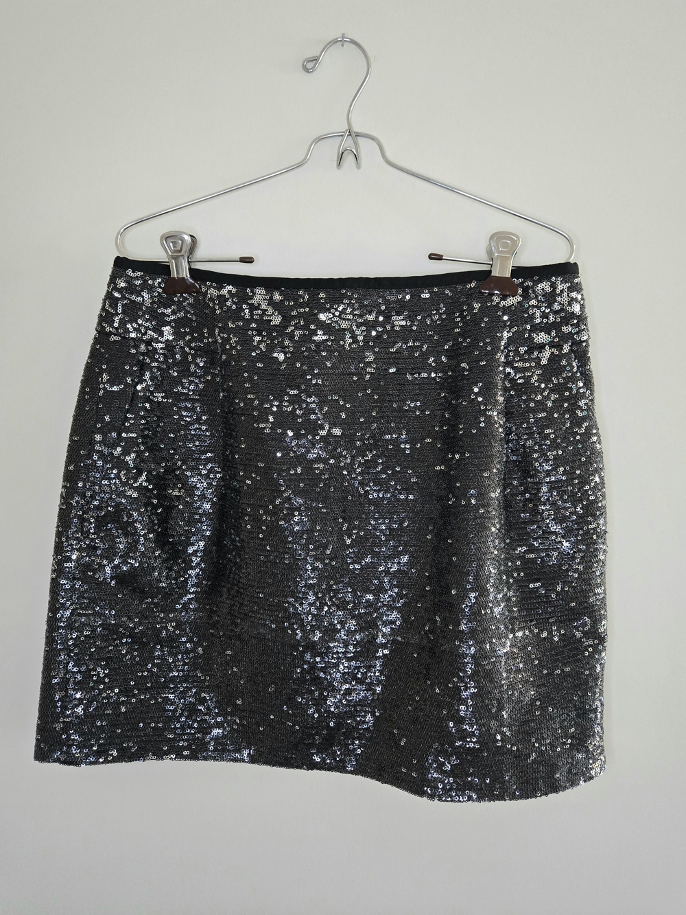 J. Crew black sequin mini skirt, hidden zipper, fully lined, new with tags